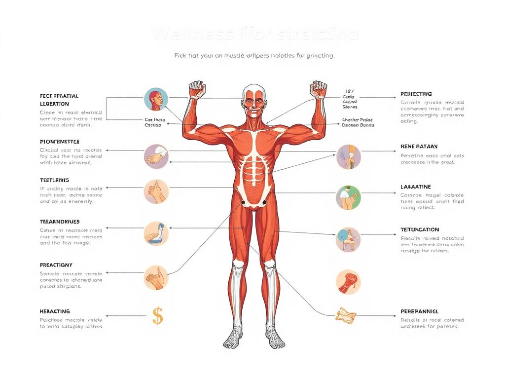 Анатомічна діаграма м'язових груп для розтягування