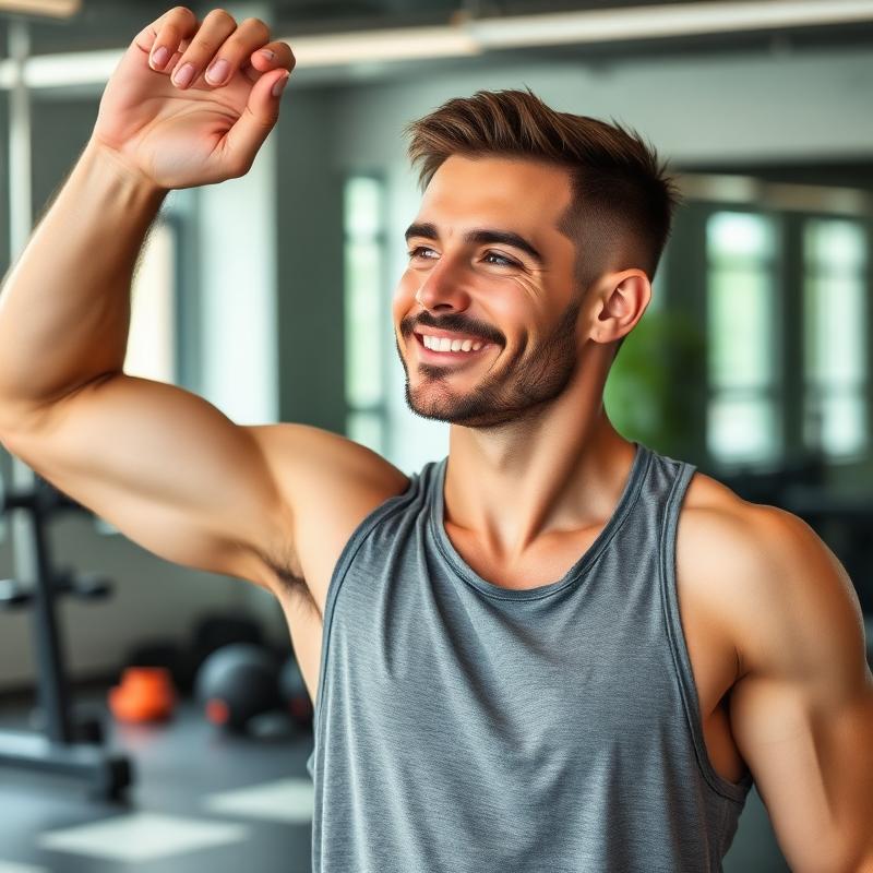 Чоловік розтягується після тренування